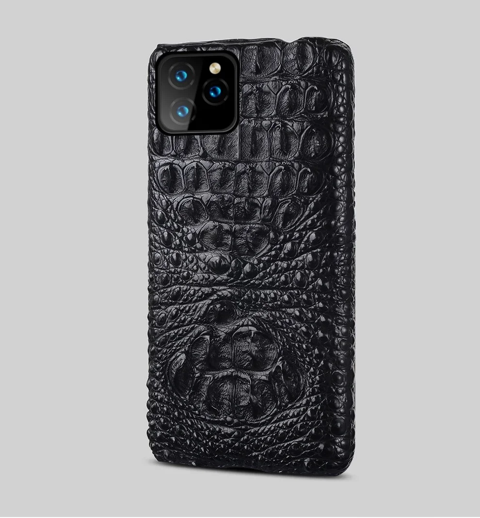 Coque en Crocodile véritable pour iPhone 15, 14, 13, 12, 11, XS, XR, 8, 7, SE – Image 2