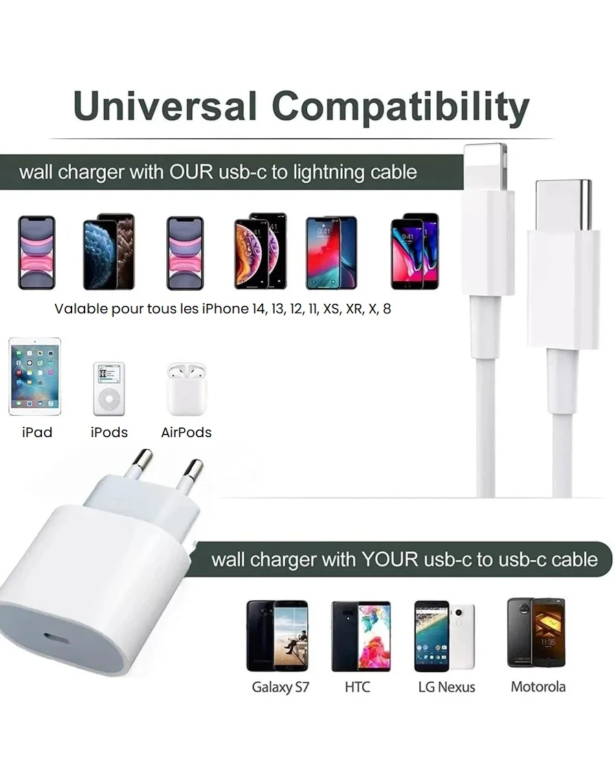 Pack charge rapide 20W USB-C vers Lightning – Image 7