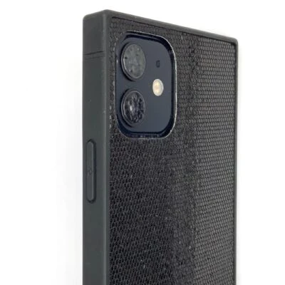 Coque de protection de luxe pour iPhone à strass noire pour effet glitter