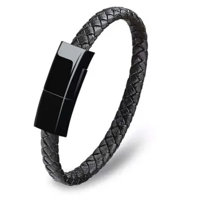 Bracelet Tressé câble USB vers Lightning ou USB-C