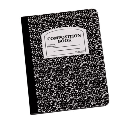 Coque iPad Composition Book motif cahier vintage noir et blanc