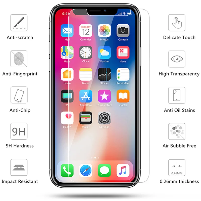 Protection d'écran en verre trempé 9H pour iPhone – Image 9