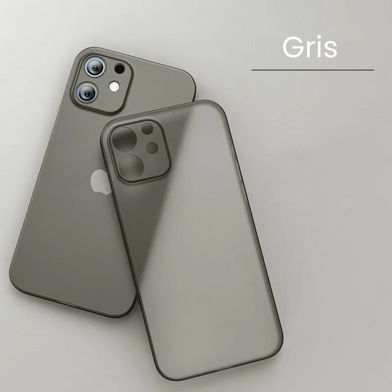 Coque iPhone mate ultra mince de couleur grise