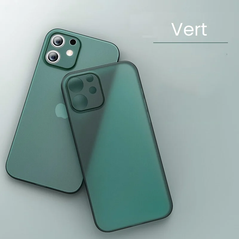 Coque iPhone mate ultra mince de couleur verte