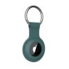 Porte clé unicolore vert en silicone pour la protection des AirTag
