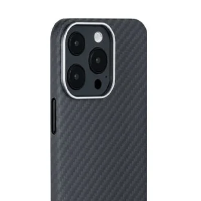 Coque en carbone kevlar véritable noire pour iPhone
